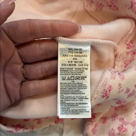 NWT GAP x Love Shack Fancy Pink Floral Hoodie and Joggers Sz XXL - Picture 12 of 13